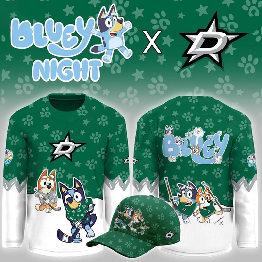 Dallas Stars BlueyDad Christmas Night 2025 Gameday Hockey Shirt Men's