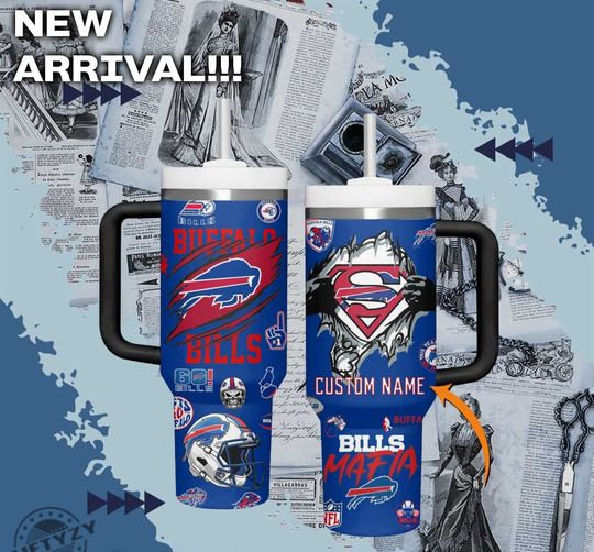Discover Custom Name Buffalo Bills Super S football Football 40 oz Tumbler with Handle