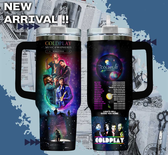 Coldplay Band Music Cup Tumbler With Handle