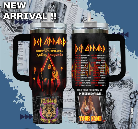Discover Def Leppard Music Custom Name Cup Tumbler With Handle