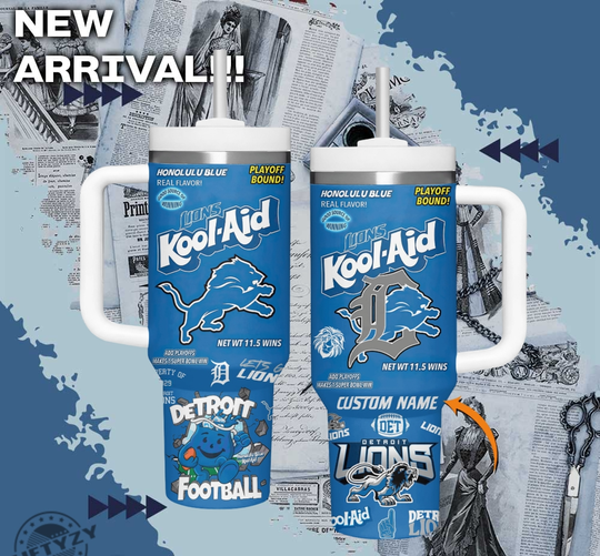 Detroit Lions V3 football Football Custom Name Tumbler