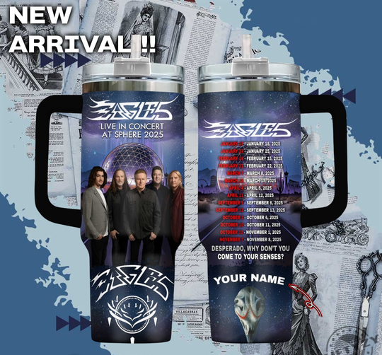 Discover Eagles Band Music Custom Name Cup Tumbler With Handle
