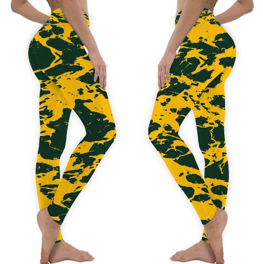 Green Bay Packers Leggings, Football Yoga Pants Leggings