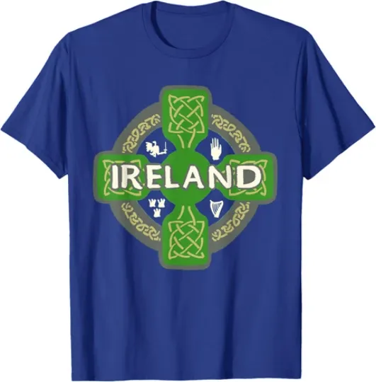 Ireland St Patrick Day Celtic Cross Green T-Shirt