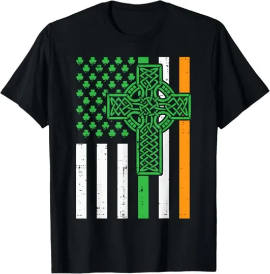 Discover St Patricks America Irish Flag Cross Saint Pattys T-Shirt