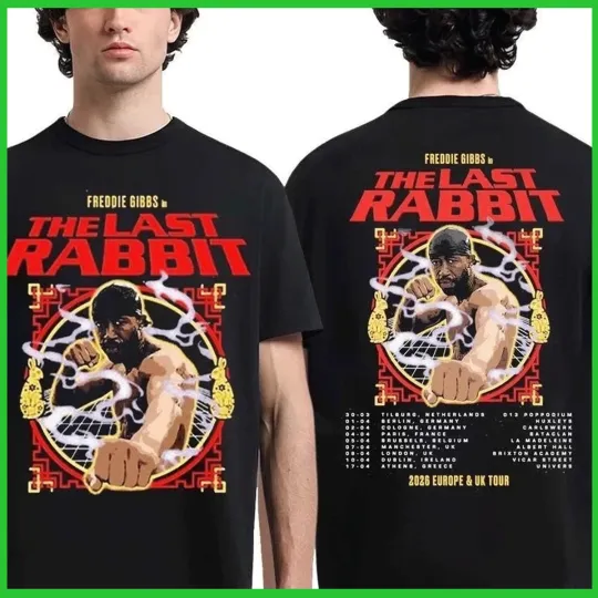 Discover Freddie Gibbs The Last Rabbit 2026 Europe And UK Tour Schedule 2 Sides T Shirt