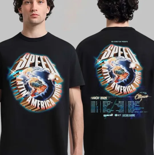 Discover Speed Latin America Tour 2026 Schedule City Dates Two Sided T-Shirt