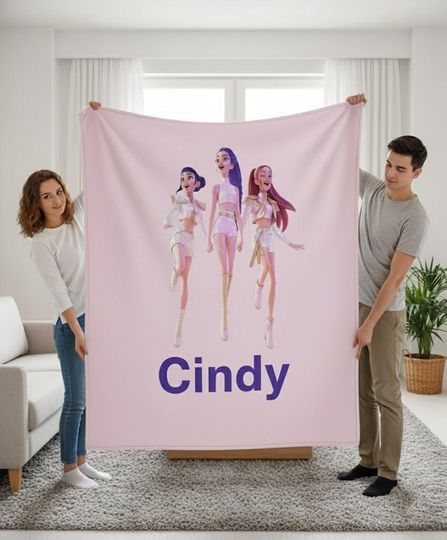 Discover Huntrix Kpop Demon Hunters Blanket, Kpop Idol Group Custom Name Blanket, Saja Boys Girls Bands Blanket, Huntrix Fans Blanket, Daughters Gift