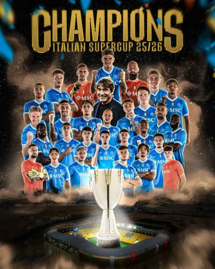 Discover SSC Napoli Is The Champions Italian Supercup Season 2025-26 Poster