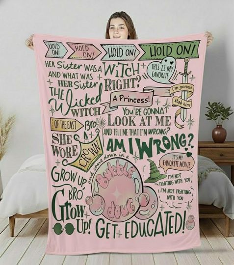 Wicked Change For Good Blanket, Defy Gravity Unlimited Magic Wand, Wizard Movie Blanket, Wicked Musical Fan Gift, Wizard of Oz Blanket