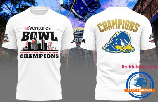 Discover Delaware1 Fighting Blue Hen Football 68 Ventures Bowl Champions 3D T-Shirt
