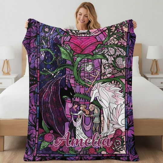 Custom Name ACOTAR Blanket, Thorns And Roses Blanket, Personalize Fantasy Book Blanket, Custom Name Book Lover Gift, Night Court Blanket