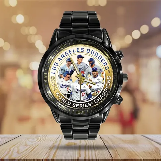 Dodgers World Series 2025 Steel Band Watch Black Stainless Steel Accessories Jewelry