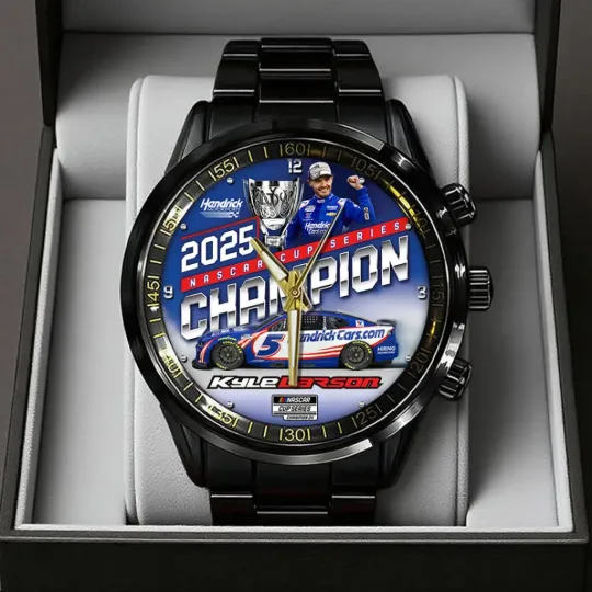 Kyle Larson 2025 NASCAR Cup Series Champion Steel Band Watch