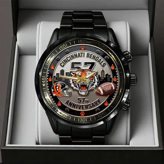 Bengals 57th Anniversary 2025 Steel Band Watch