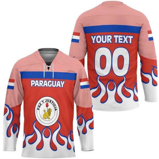 Discover Paraguay Hockey Jersey Flag Coat Of Arms Reverse Fire Hockey Style