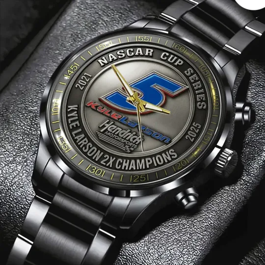 Kyle Larson NASCAR Cup Series Champions Black Stainless Steel Watch