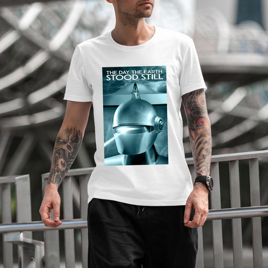 Discover The Day The Earth Stood Still T-Shirt, Music Shirt, GORT Shirt, Sci-Fi Tee, Science Fiction Tshirt, Klaatu Barada Nikto Shirt, Alien Tees
