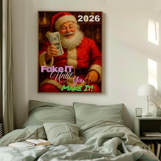 Discover Christmas Decor 2026, New Year 2026 Decor, Santa Wall Art, Funny Christmas Printable, Digital Download, Christmas Gift, Holiday Wall Art.