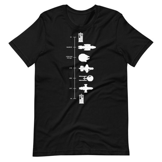 Discover Sci-Fi Spaceship Timeline T-Shirt - Sci-Fi Shirt, Mens' Gift, Women's Gift, Geeky Shirt, Nerdy Shirt