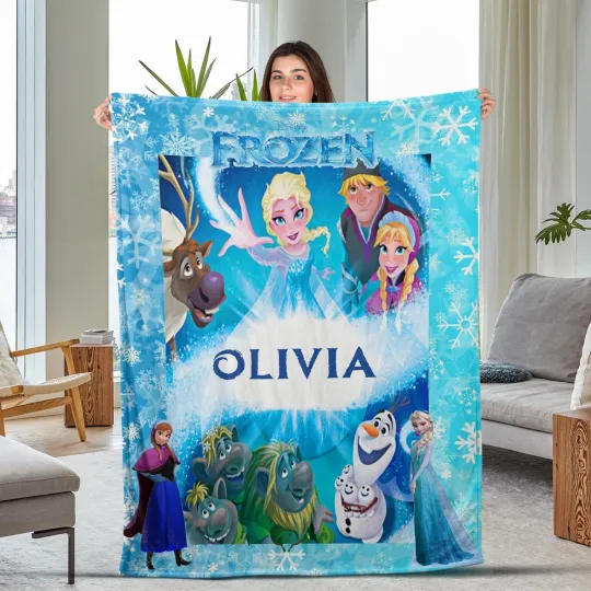 Discover Personalized Frozen Quilt Blanket, Frozen Fleece Blanket, Disney Elsa Anna Birth