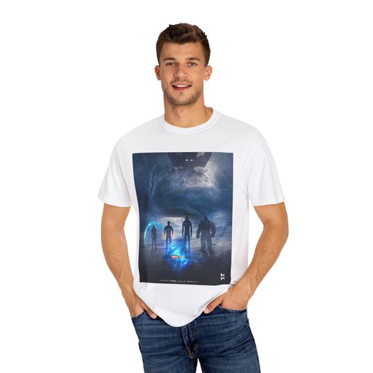 Discover Fantastic 4 2025 T-Shirt | Unisex Garment-Dyed Tee for Space Lovers, Geek Gifts, Science Fiction Apparel, Everyday Casual Wear