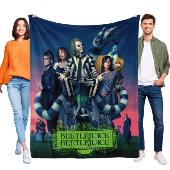 Discover Beetlejuice Blanket Flannel Throw for Bed Sofa Cozy Lightweigh Birthday Gift