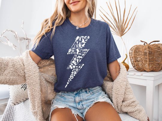 Discover Wizard Lightning Bolt Shirt, Bookish Magic Tee