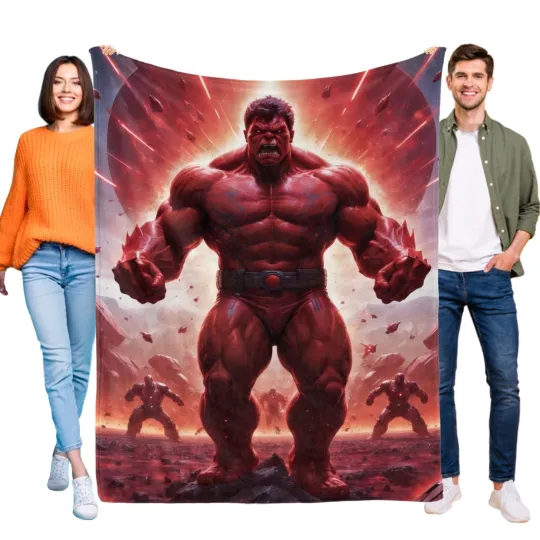 Red Hulk Flannel Blanket Soft Sofa Bed Couch Throw Birthday Gift