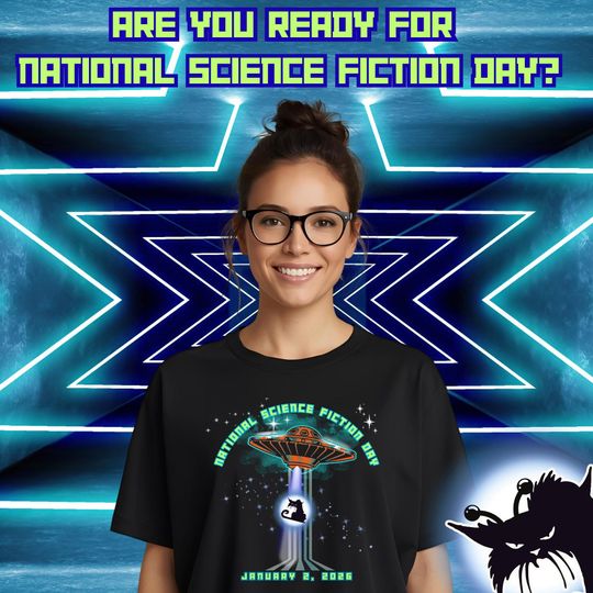 Discover Retro Sci-Fi Day Tee, BadCat Graphic, January 2 Holiday