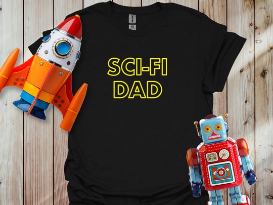 Discover Sci-Fi Dad Tshirt, Science Fiction Lover Dad Gift, SF Books and Movies Fan Shirt, Father's Day Present, Space T-Shirt