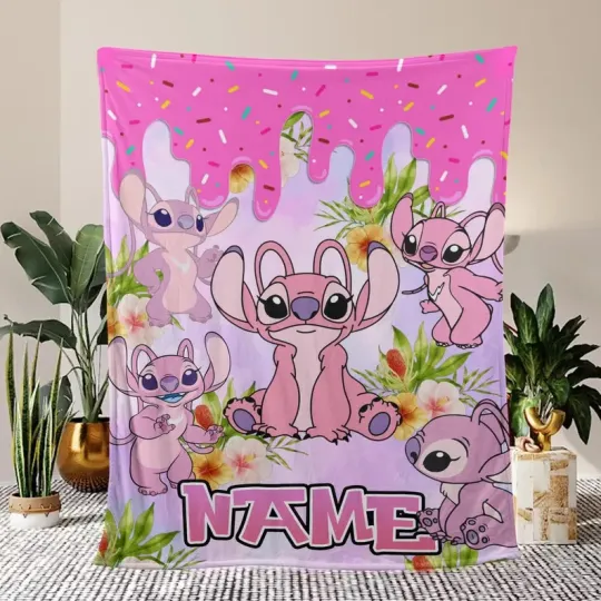 Discover Personalized Angel Blanket, Stitch Angel Family Fleece Blanket