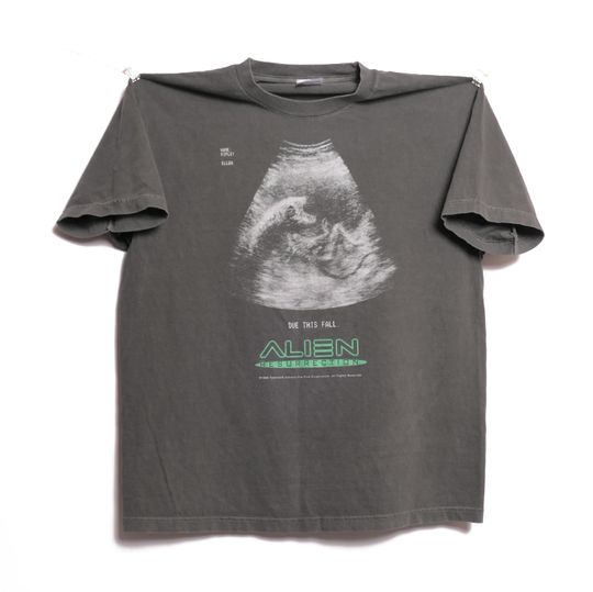 Discover Alien 4 Resurrection Tee Shirt Sonogram Aliens 1998 Movie Sci-Fi Space Monster Horror Scary Film Cult Classic Faded Boxy Tee Shirt