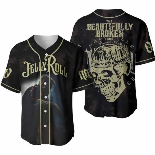 Discover Jelly Roll The Beautifully Broken Tour Baseball Jersey, Trending Shirt