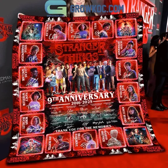 Stranger Things 9th Anniversary Blanket 2016-2025