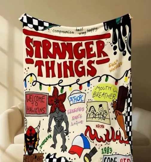 Discover Stranger Soft Throw Things Blanket SEASON 5 Flannel Blanket