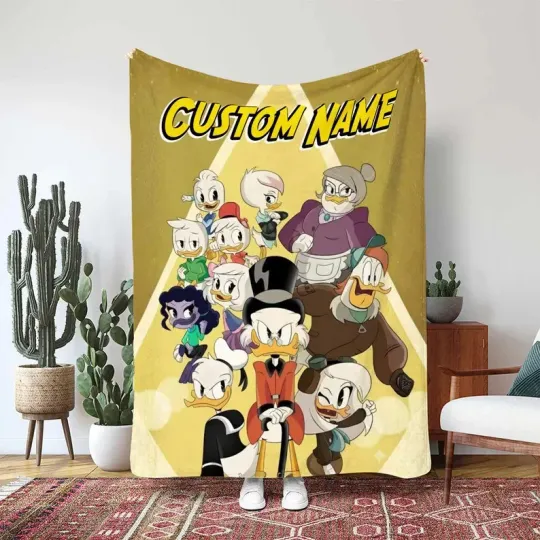 Discover Disney DuckTales Blanket, Scrooge McDuck Adventure Trio Custom Fleece Blanket