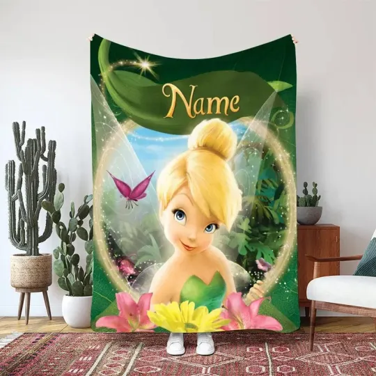 Discover Disney Tinkerbell Fairies Blanket, Peter Pan Custom Fleece Blanket