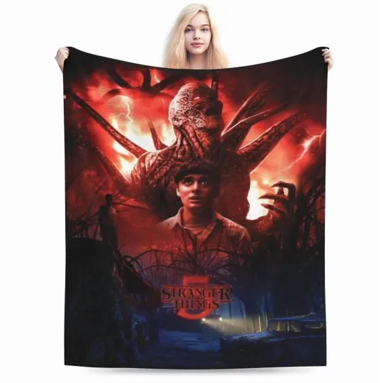 Stranger Things 5 Blanket Warm Throw for Living Room Bedroom Sofa