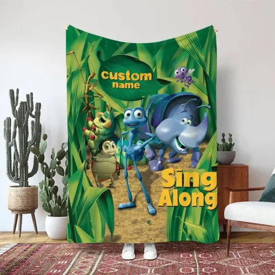 Discover A Bugs Life Flik And Circus Gang Blanket, Disney Heimlich Custom Fleece Blanket