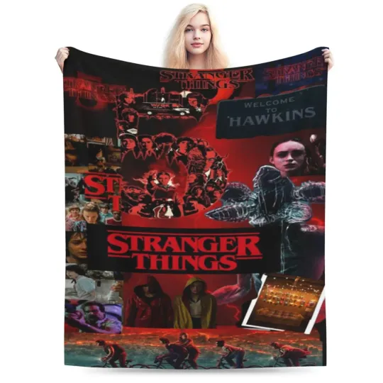 Stranger Things 5 Themed Blanket Cozy All-Season Fan Throw