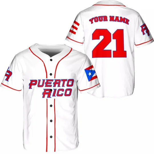 Discover Personalized Puerto Rico Baseball Jersey Shirt