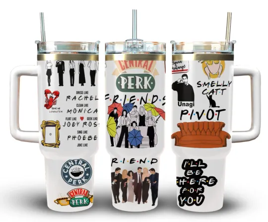 Handmade-40oz Stainless Steel Tumbler Friends Comedy Central Perk Gift
