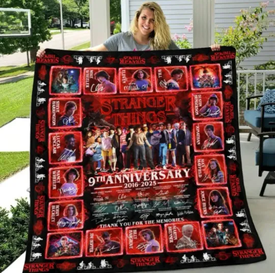 Stranger Things 9th Anniversary Blanket 2016-2025