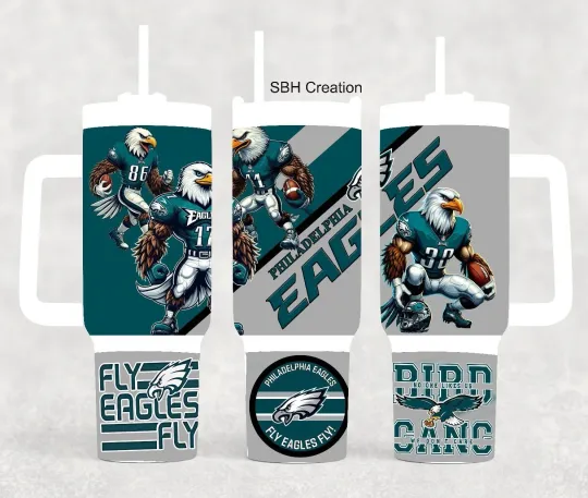 Discover 40oz Football Eagles theme Insulated Tumbler