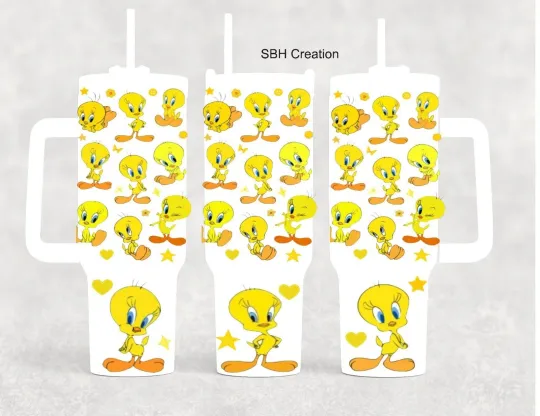 40oz  Cartoon Bird Tweety tumbler