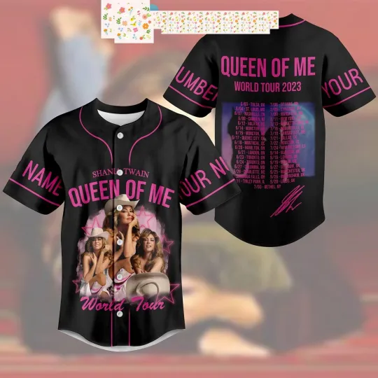 Discover Shania Twain Queen Of Me World Tour 2023 Personalized Baseball Jersey