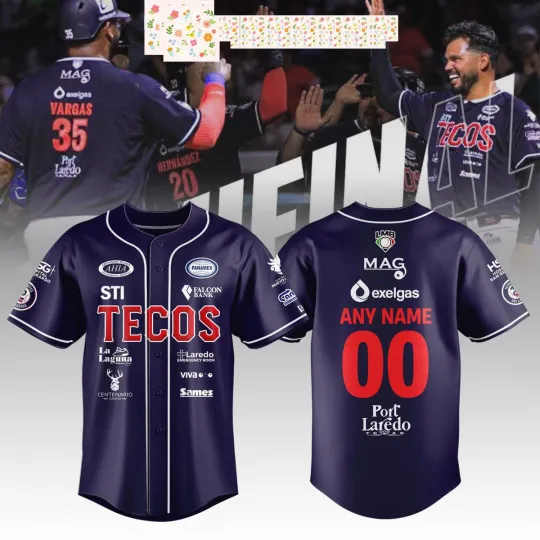 Discover Tecolotes De Los Dos Laredos LMB Home Personalized Baseball Jersey