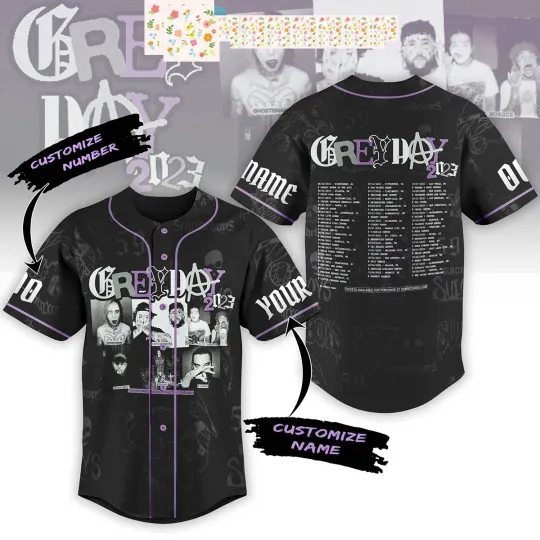 Grey Day Tour 2023 Personalized Baseball Jersey