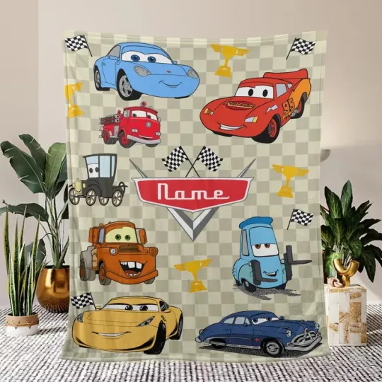 Discover Personalized Disney Cars Character Blanket, Lightning McQueen Tow Fleece Blanket